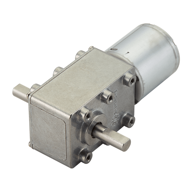 Winkelgetriebemotor mit Schneckengetriebe und beidseitiger Abtriebswelle